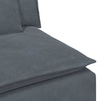 Sofá modular con reposabrazos y cojines gris oscuro 100 cm