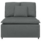 Sofá modular con módulo central y cojines gris oscuro 100 cm
