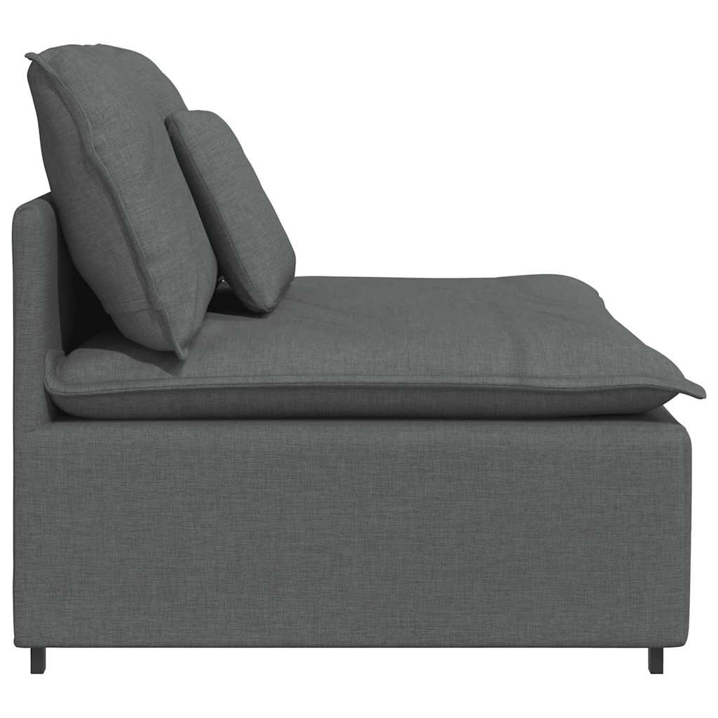 Sofá modular con módulo central y cojines gris oscuro 100 cm