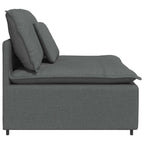 Sofá modular con módulo central y cojines gris oscuro 100 cm