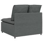Sofá modular con módulo central y cojines gris oscuro 100 cm