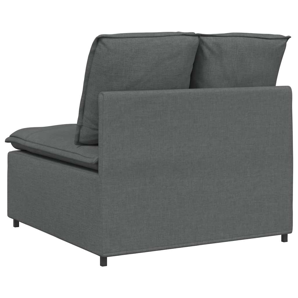 Sofá modular con módulo central y cojines gris oscuro 100 cm