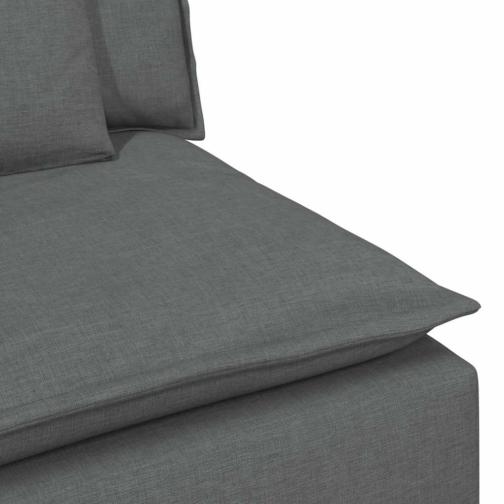 Sofá modular con módulo central y cojines gris oscuro 100 cm