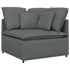 Sofá modular de esquina con cojines gris oscuro 100 cm