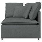 Sofá modular de esquina con cojines gris oscuro 100 cm