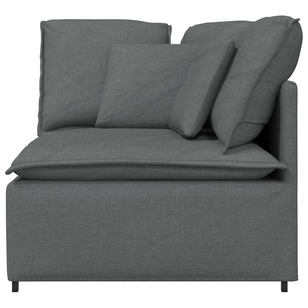 Sofá modular de esquina con cojines gris oscuro 100 cm
