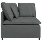 Sofá modular de esquina con cojines gris oscuro 100 cm