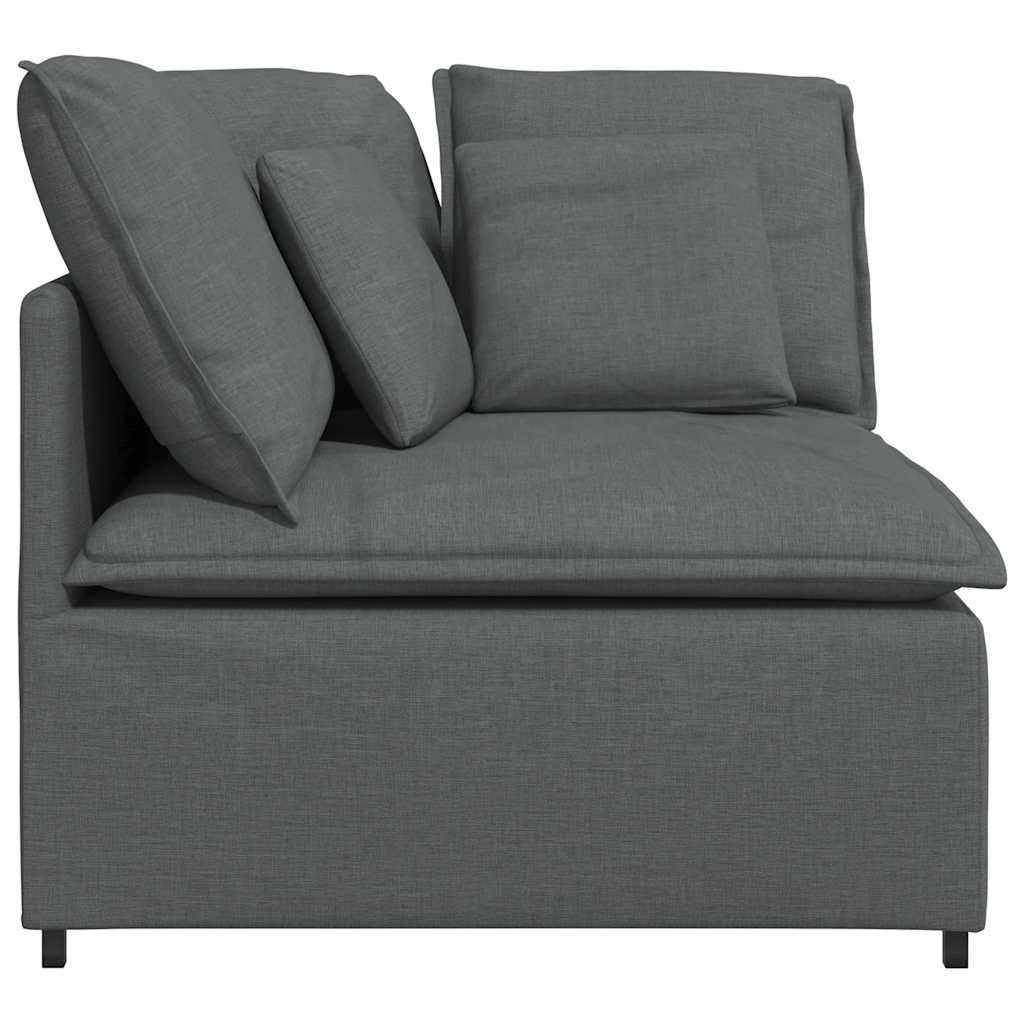 Sofá modular de esquina con cojines gris oscuro 100 cm
