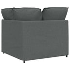 Sofá modular de esquina con cojines gris oscuro 100 cm
