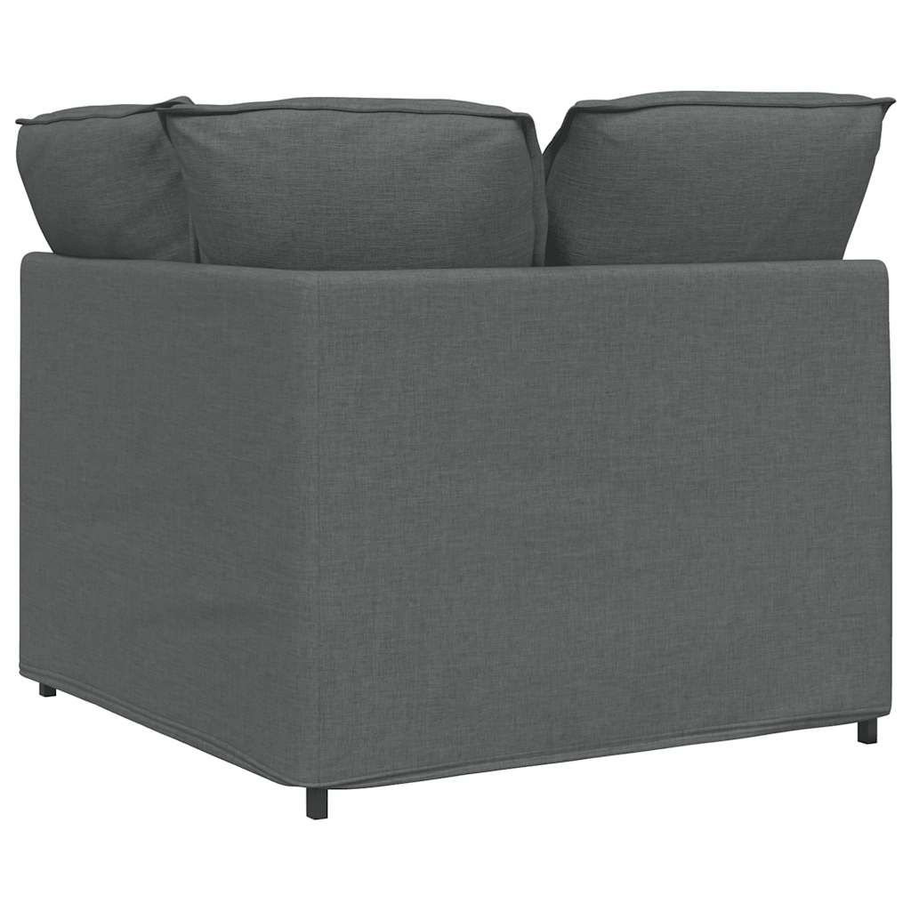 Sofá modular de esquina con cojines gris oscuro 100 cm