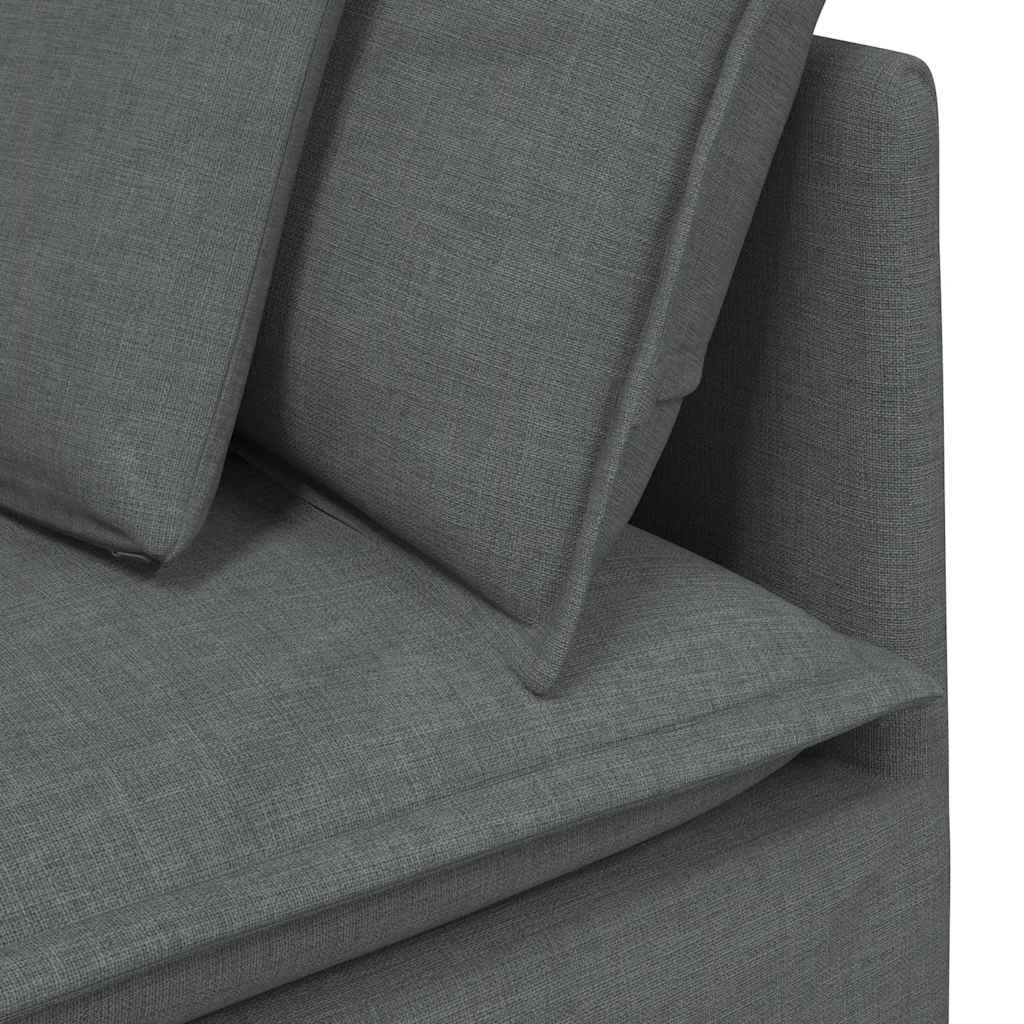 Sofá modular de esquina con cojines gris oscuro 100 cm