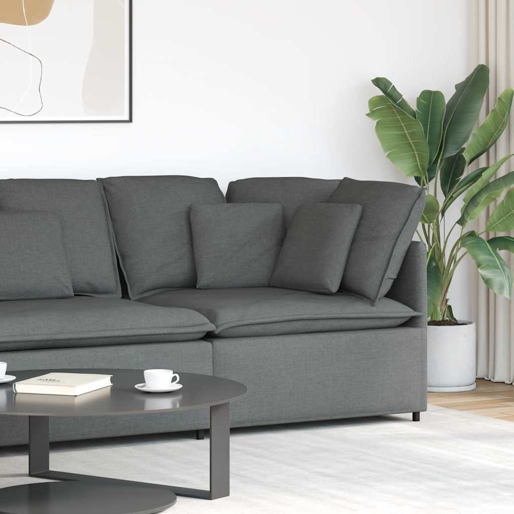 Sofá modular de esquina con cojines gris oscuro 100 cm