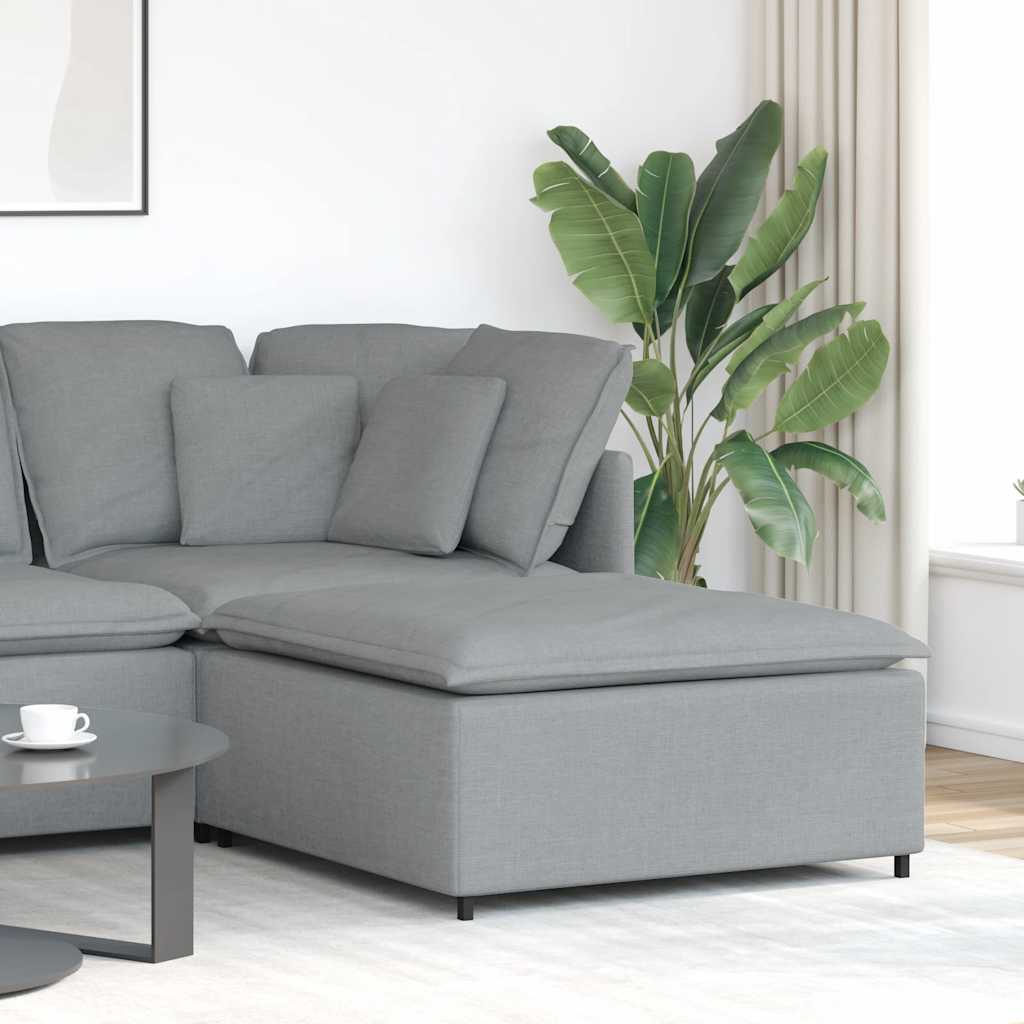 Sofá modular con reposapiés, color topo, 100 x 100 x 48 cm