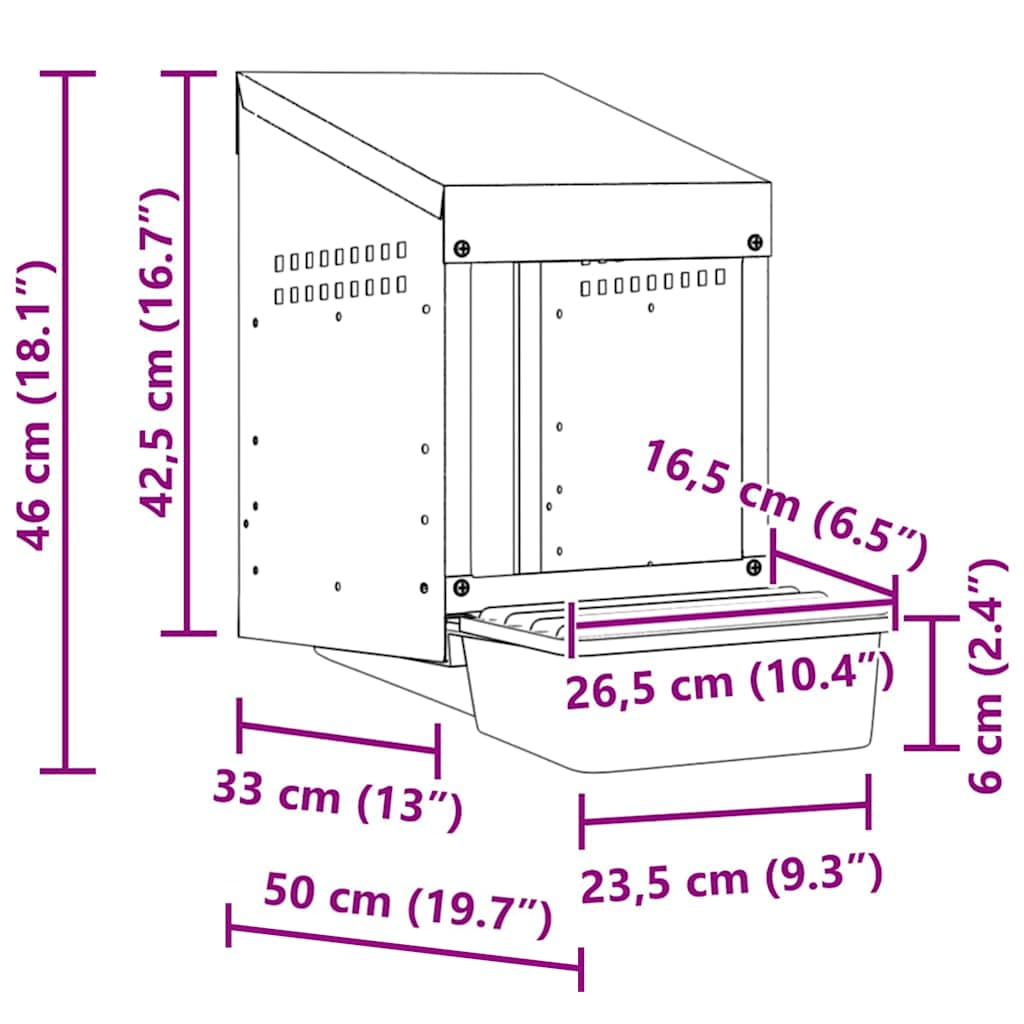 Nido para gallinas con 1 compartimento de acero galvanizado para montar en la pared