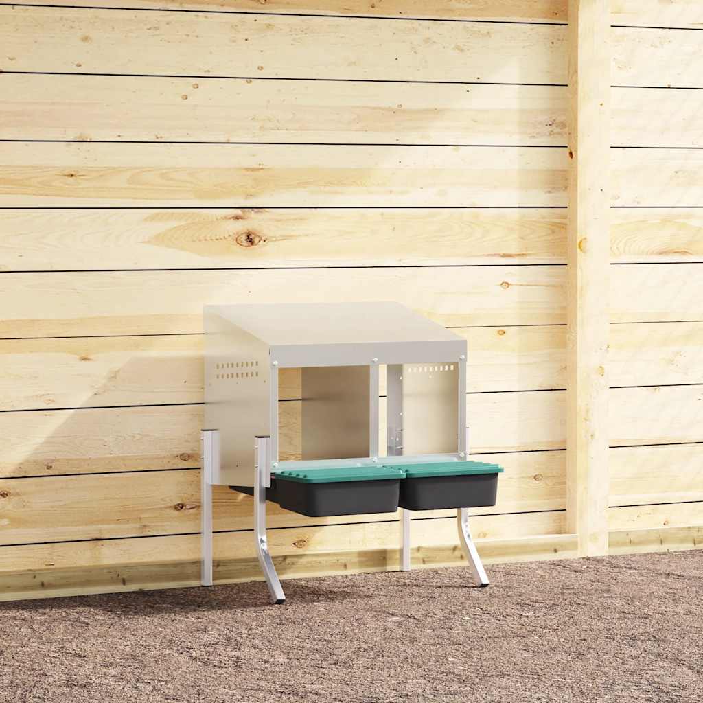 Nido para gallinas con 2 compartimentos de acero galvanizado para montar en la pared