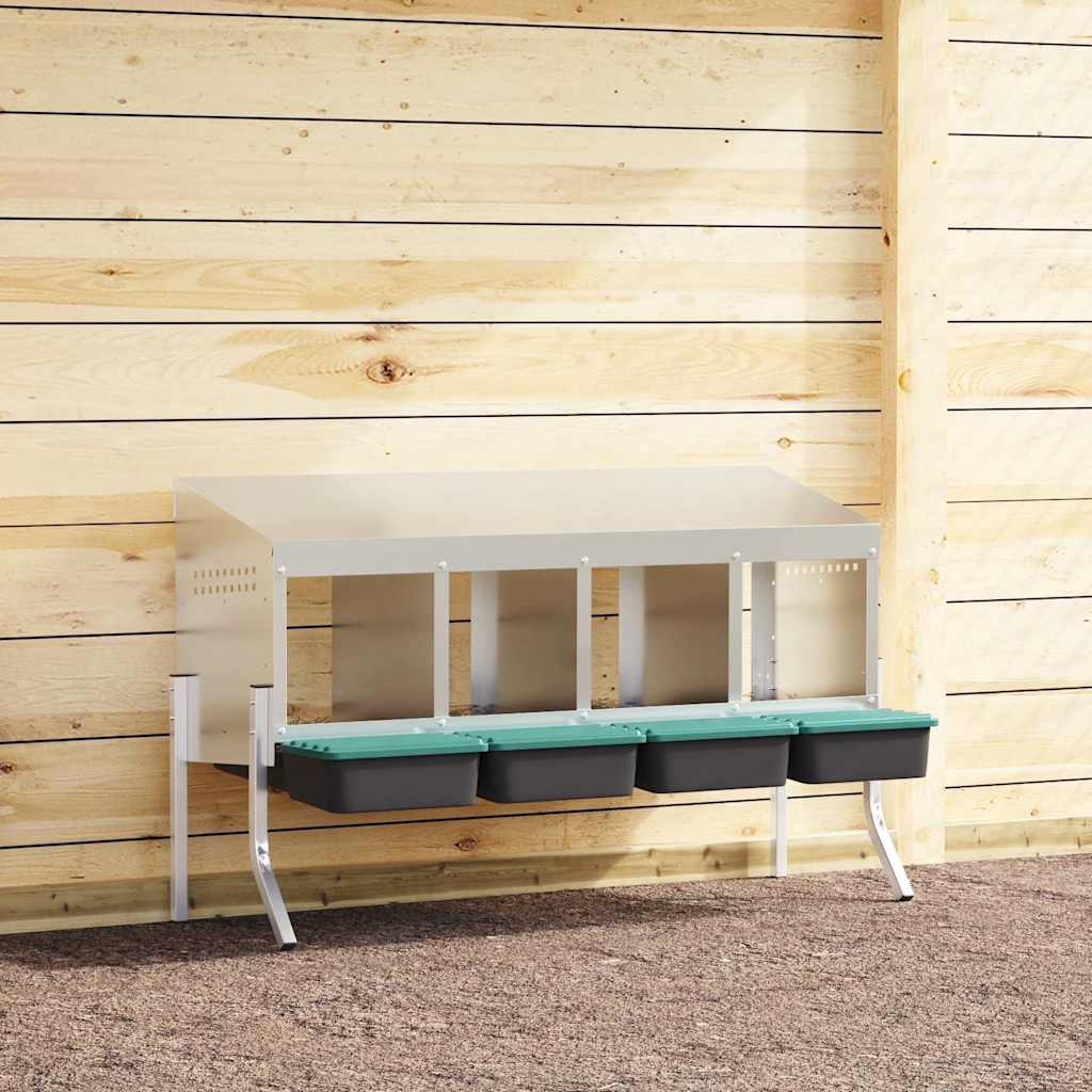 Nido para gallinas con 2 compartimentos de acero galvanizado para montar en la pared