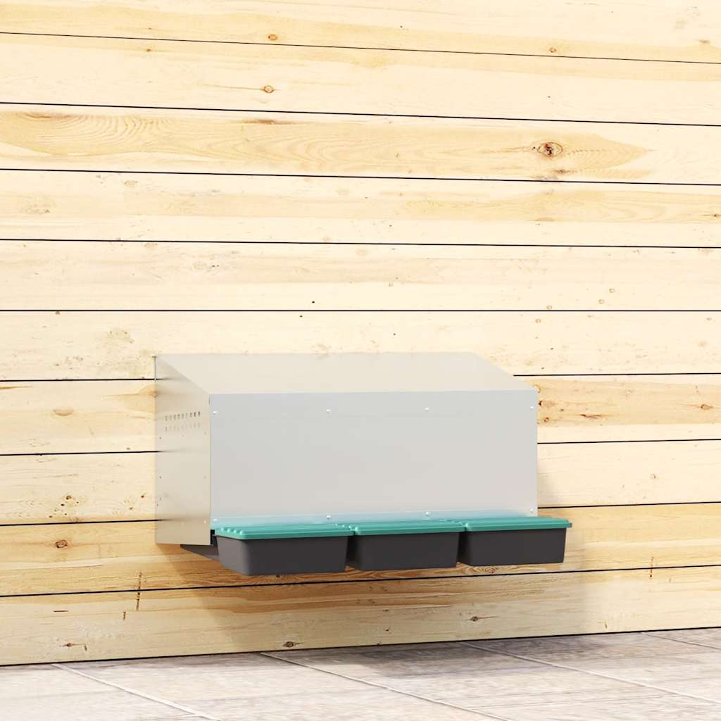 Nido para gallinas con 2 compartimentos de acero galvanizado para montar en la pared