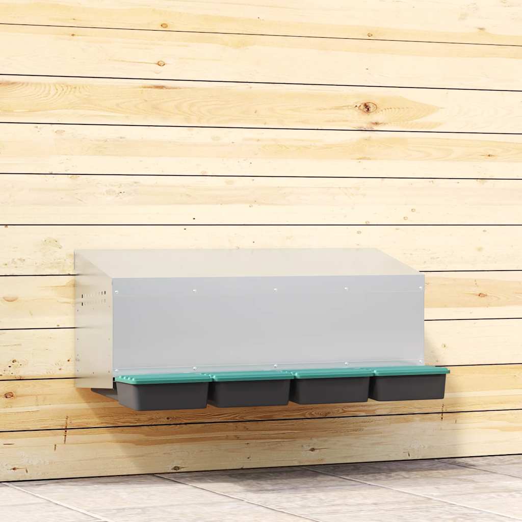 Nido para gallinas con 2 compartimentos de acero galvanizado para montar en la pared