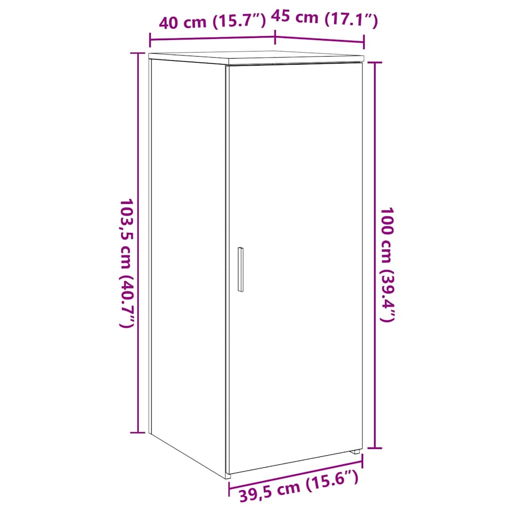 Armario de almacenaje blanco 40x45x103,5 cm Madera de ingeniería