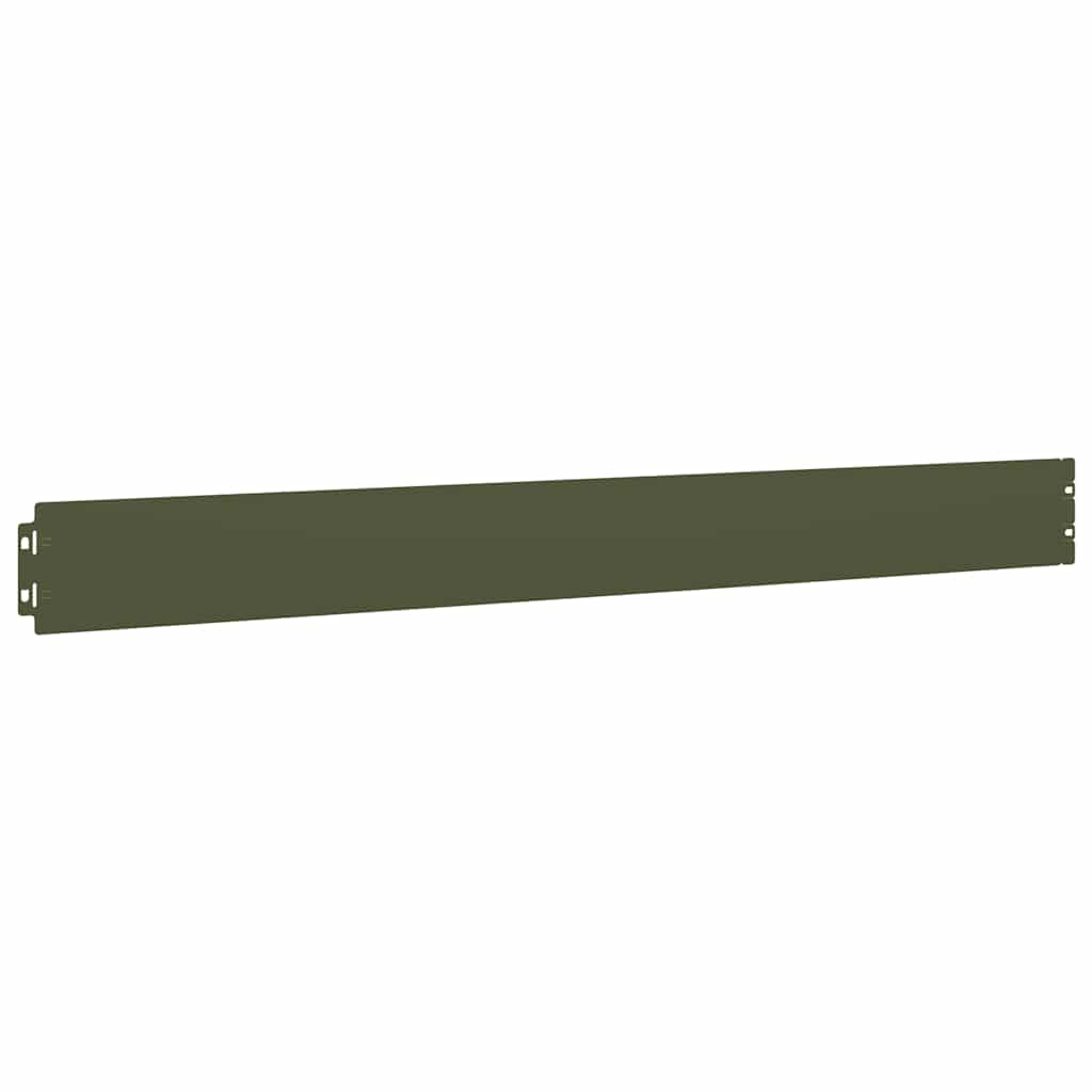Bordes césped 10 uds acero laminado frío verde oliva 10x103 cm