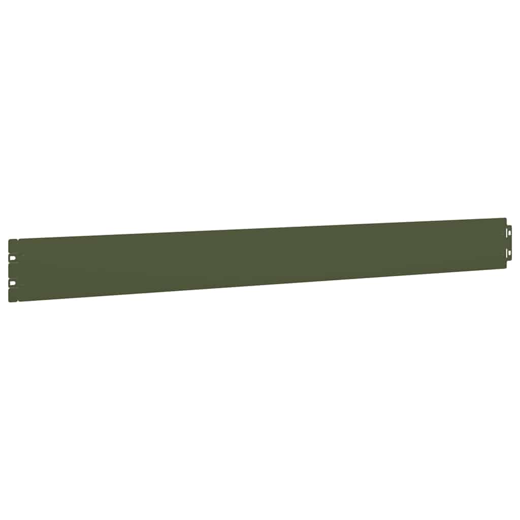 Bordes césped 10 uds acero laminado frío verde oliva 10x103 cm