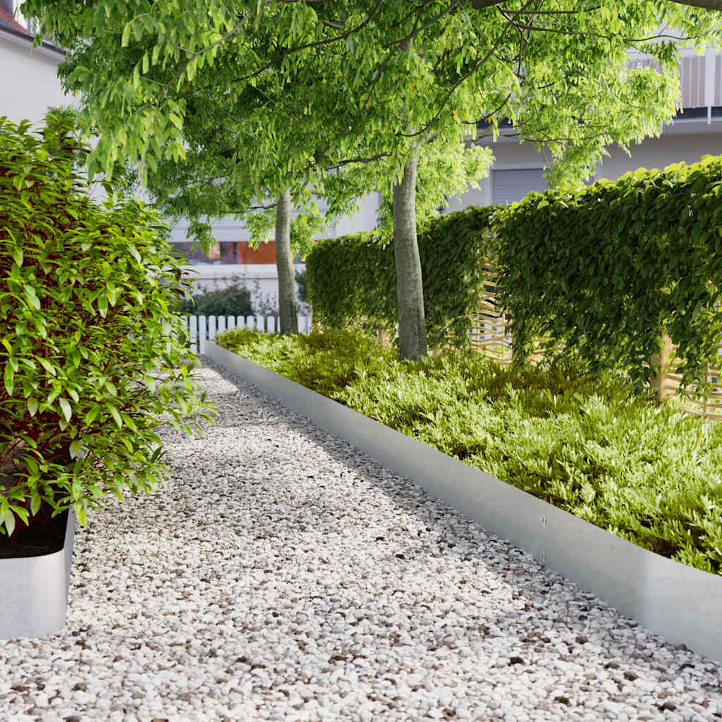 Bordes césped 10 uds acero laminado frío verde oliva 10x103 cm