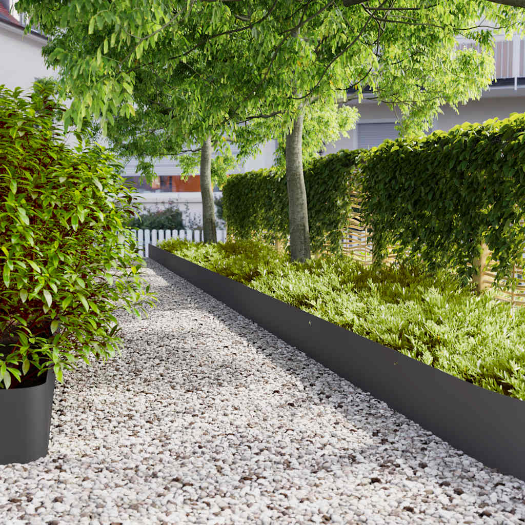 Bordes césped 10 uds acero laminado frío verde oliva 10x103 cm