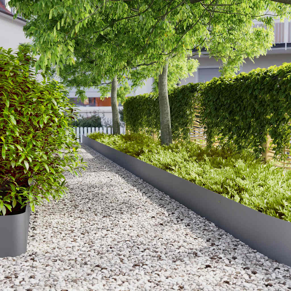 Bordes césped 10 uds acero laminado frío verde oliva 10x103 cm