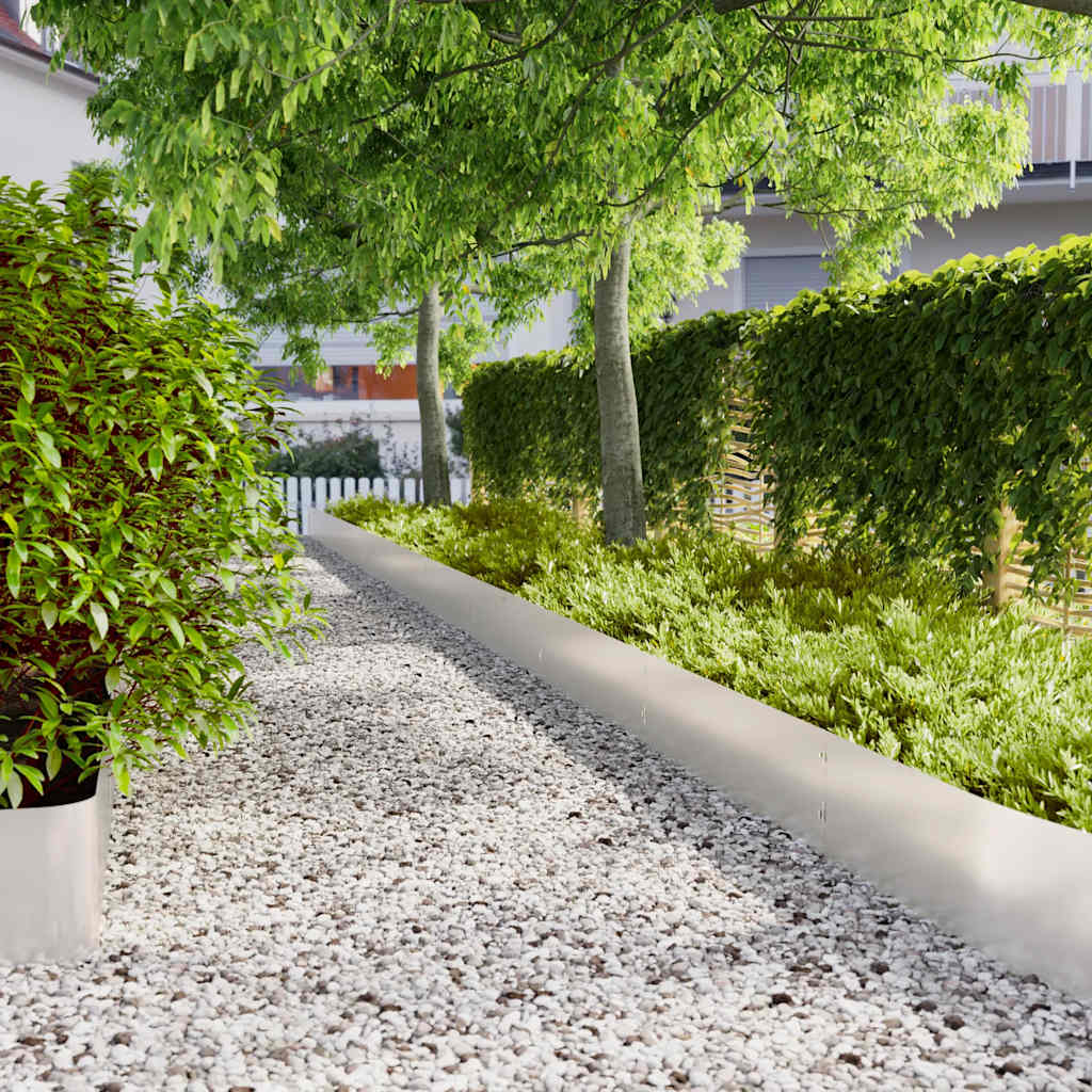 Bordes césped 10 uds acero laminado frío verde oliva 10x103 cm