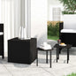 3-piece garden side tables in brown synthetic rattan