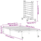 Estructura de cama sin colchón plegable blanco acero 100x190 cm