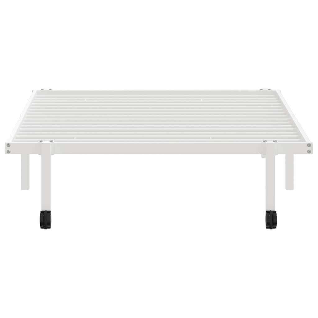 Estructura de cama sin colchón plegable blanco acero 100x190 cm