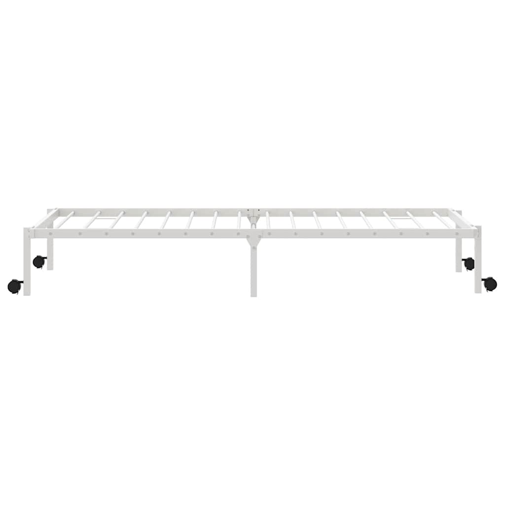 Estructura de cama sin colchón plegable blanco acero 100x190 cm