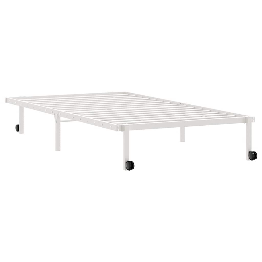Estructura de cama sin colchón plegable blanco acero 100x190 cm