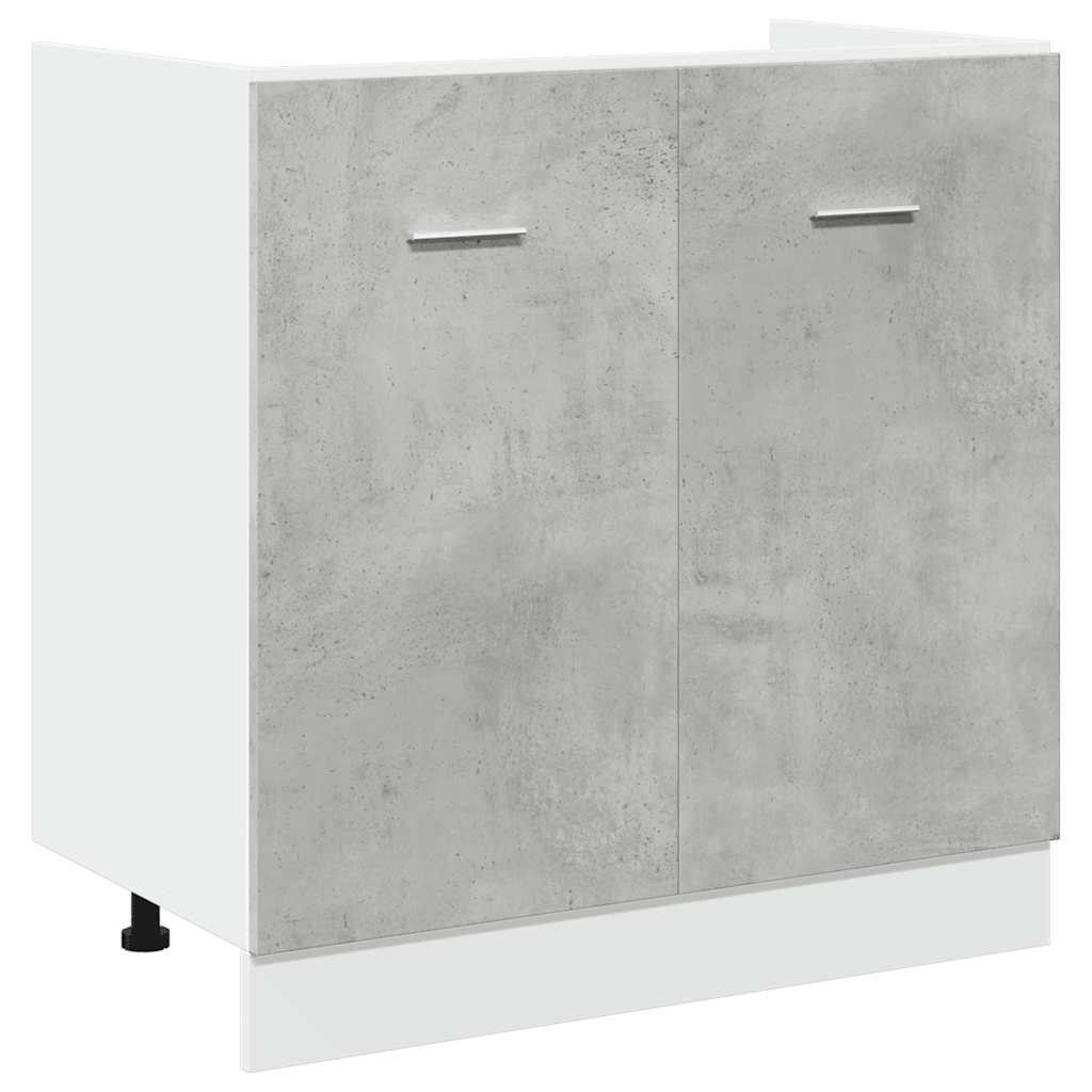 Conjunto de armarios de cocina Lyon de 7 piezas en madera de ingeniería gris hormigón