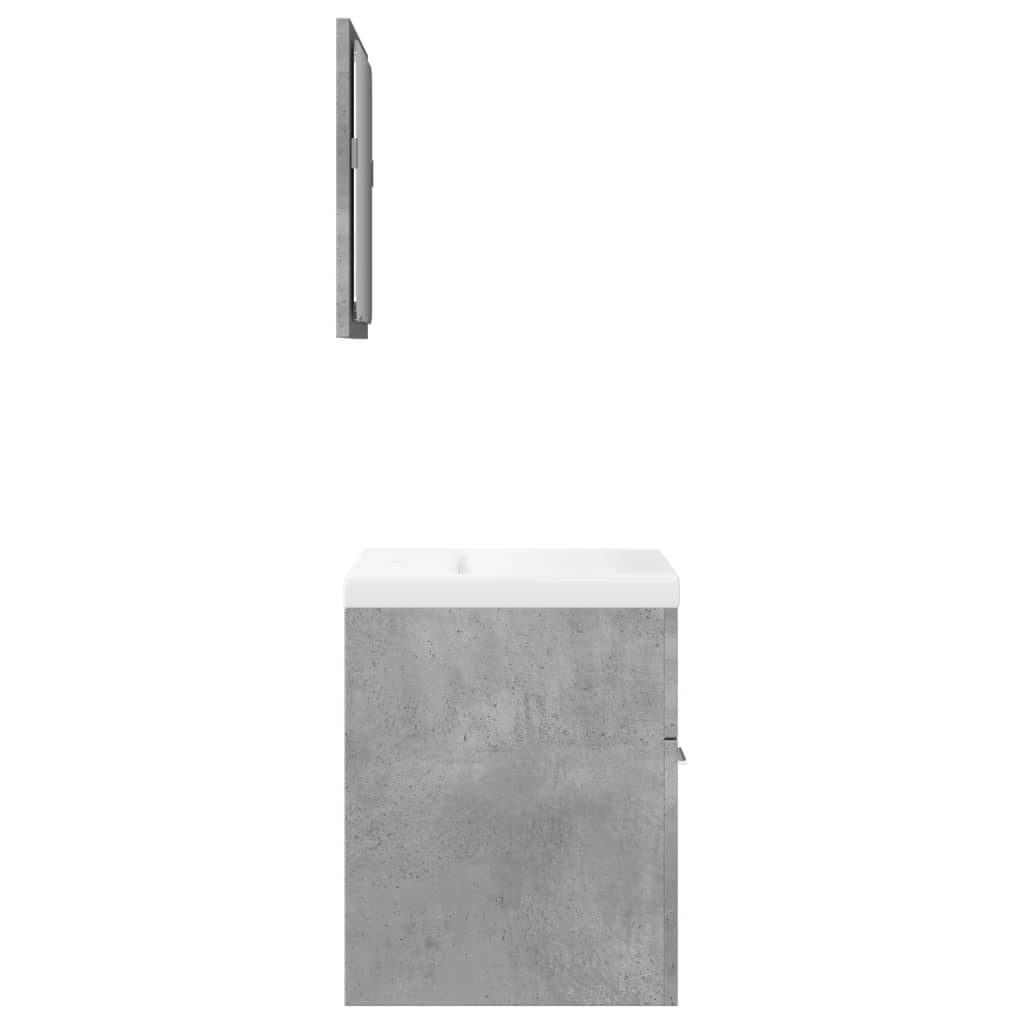 Set muebles de baño 2 piezas madera contrachapada gris hormigón