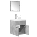 Set muebles de baño 2 piezas madera contrachapada gris hormigón
