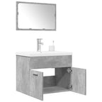 Set muebles de baño 2 piezas madera contrachapada gris hormigón
