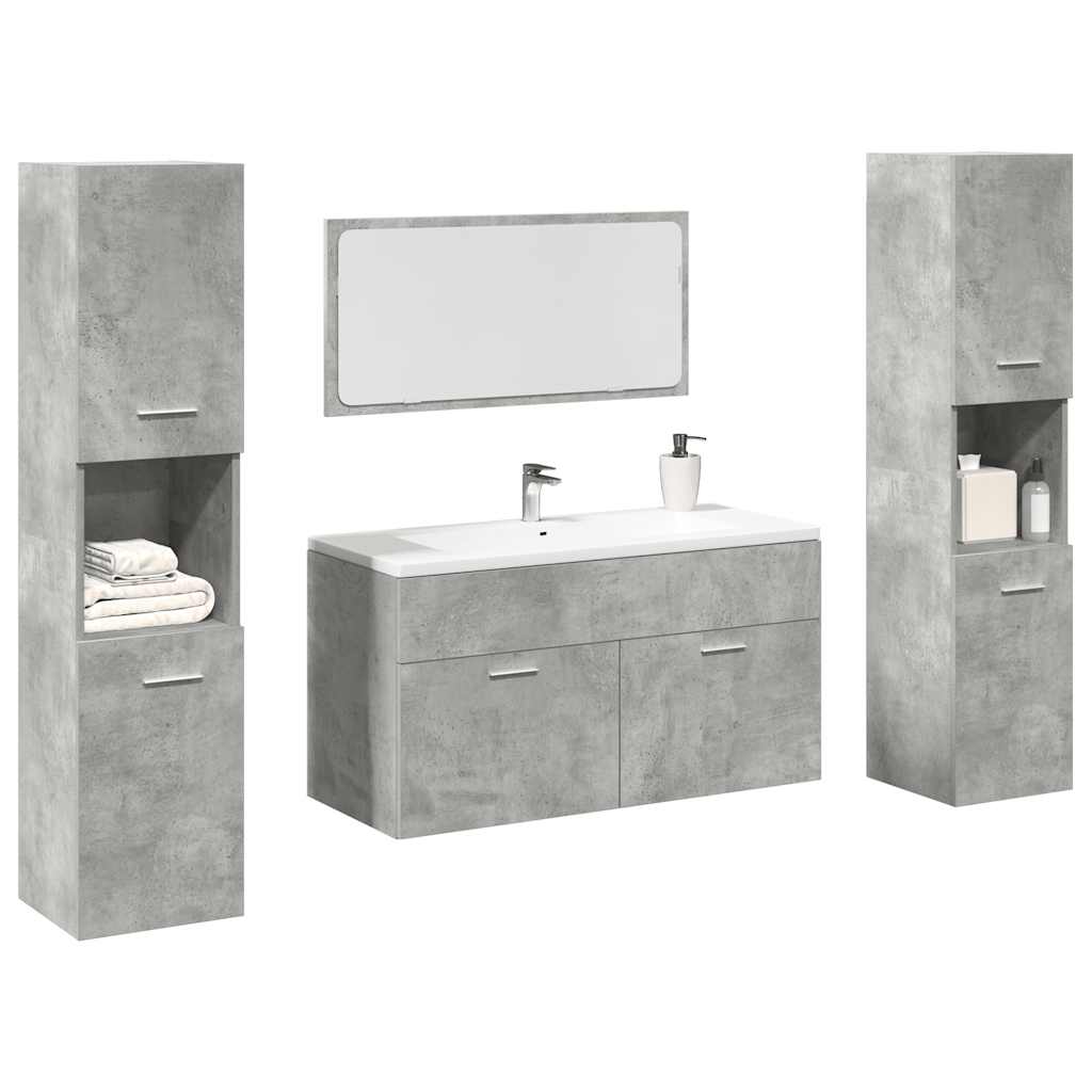 Juego de muebles de baño 4 pzas contrachapada roble Sonoma