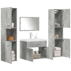 Set muebles de baño 2 piezas madera contrachapada gris hormigón