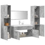 Set muebles de baño 2 piezas madera contrachapada gris hormigón