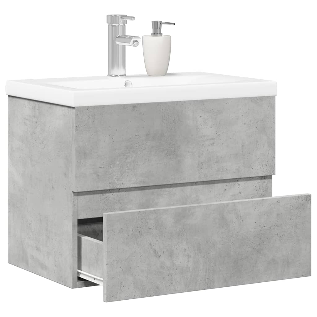 Set muebles de baño 2 piezas madera contrachapada gris hormigón