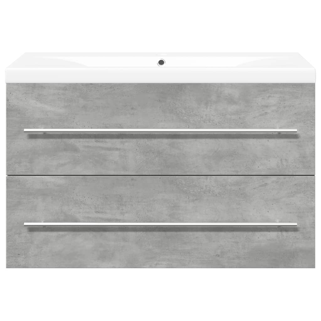 Set muebles de baño 2 piezas madera contrachapada gris hormigón