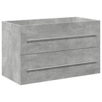 Set muebles de baño 2 piezas madera contrachapada gris hormigón