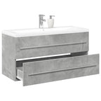 Set muebles de baño 2 piezas madera contrachapada gris hormigón