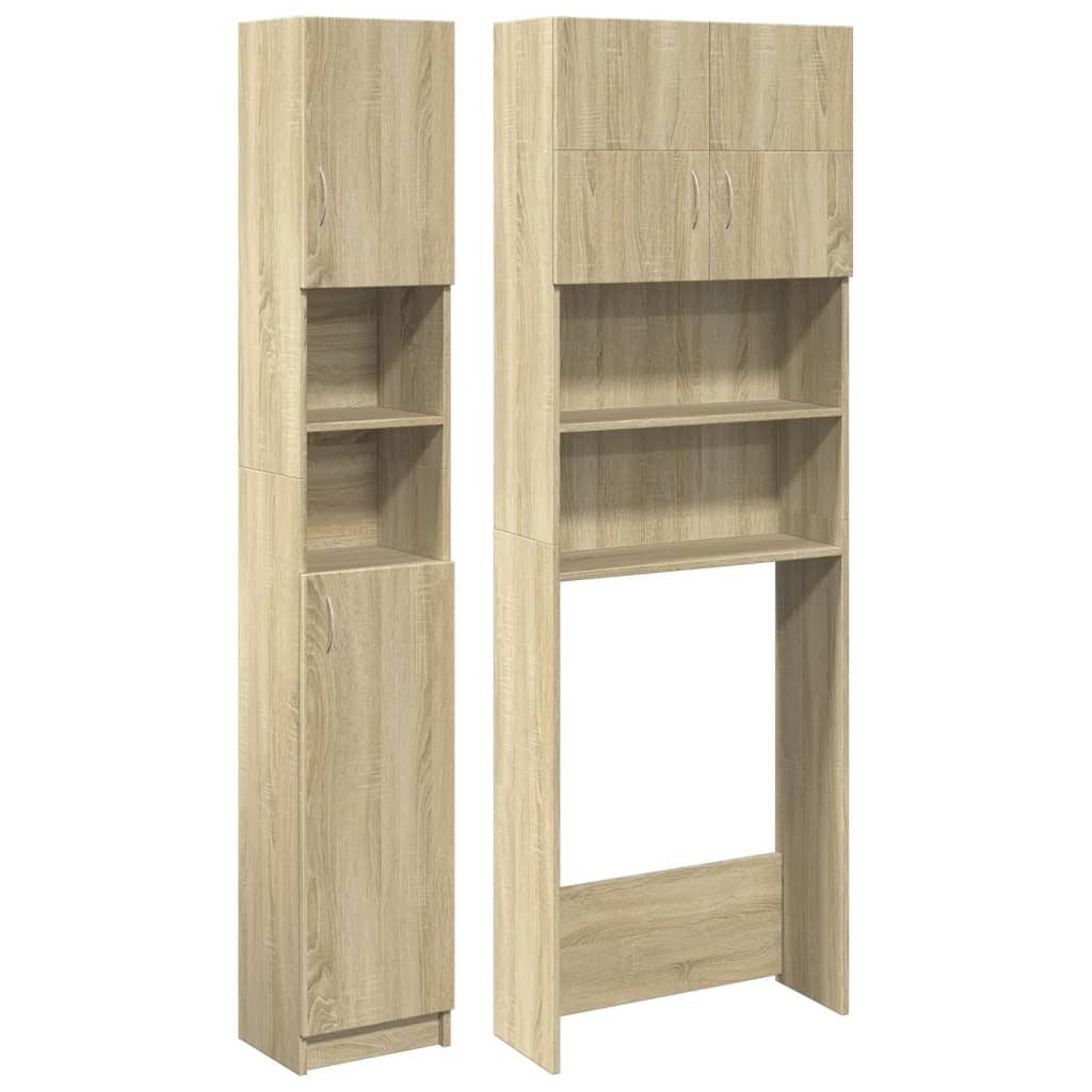 Juego de muebles de baño 2 pzas madera ingeniería roble Sonoma