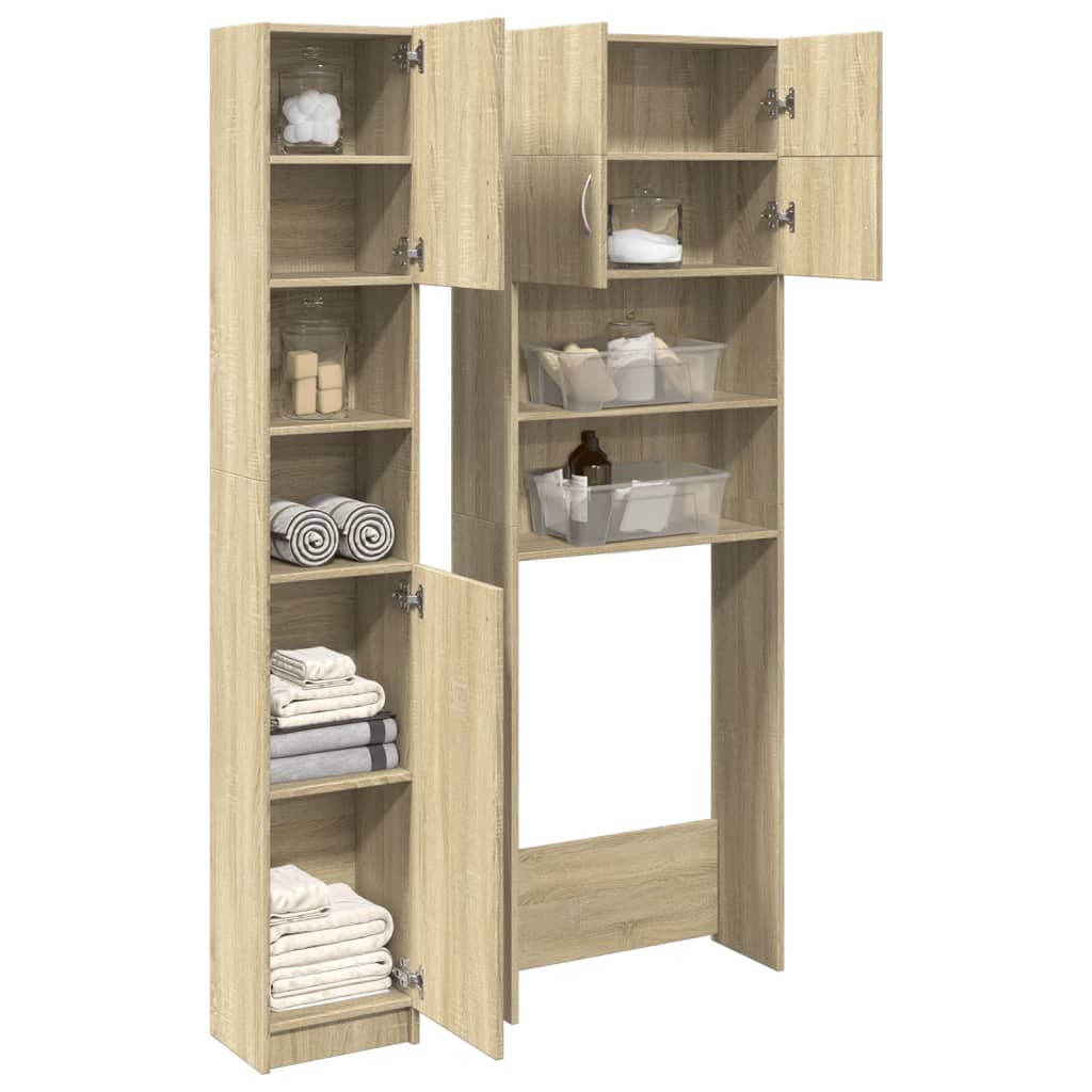Juego de muebles de baño 2 pzas madera ingeniería roble Sonoma