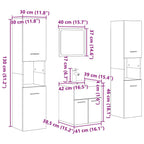 Juego de muebles de baño 5 pzas madera ingeniería roble Sonoma