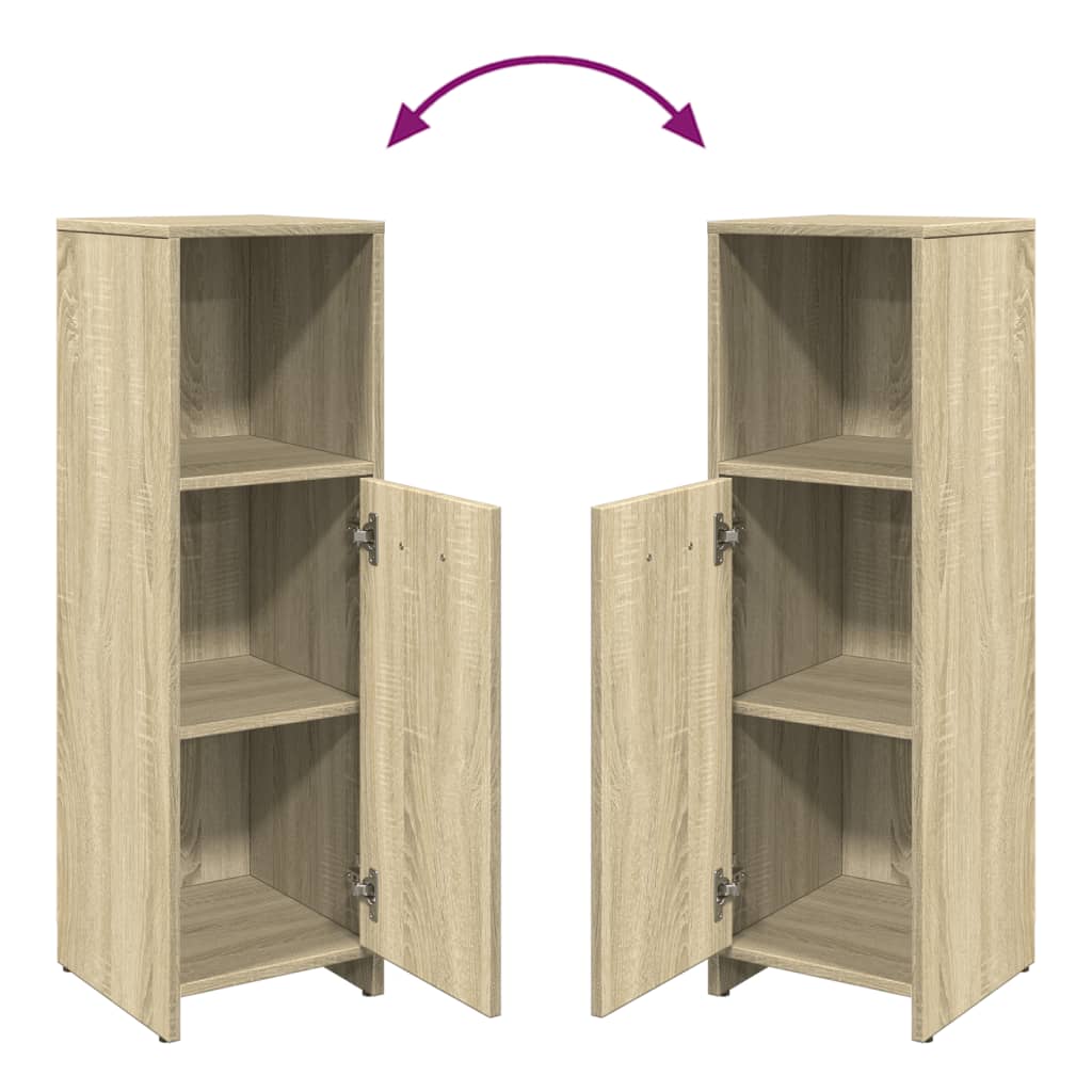 Juego de muebles de baño 4 pzas contrachapada roble Sonoma