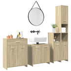 Juego de muebles de baño 4 pzas contrachapada roble Sonoma